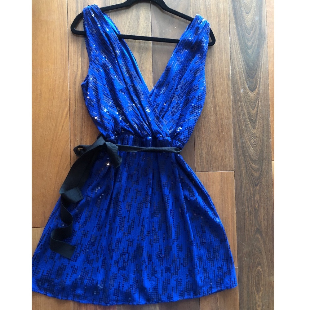 Express Royal Blue Dress with Sequins